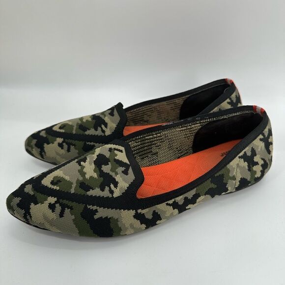 Birdies + Judy Blackbird Camouflage Point Toe Slipon Flats Size 9 - Picture 2 of 6